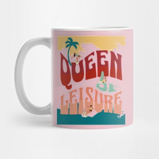 Groovy Retro "Queen Of Leisure" Retirement Summer Mug